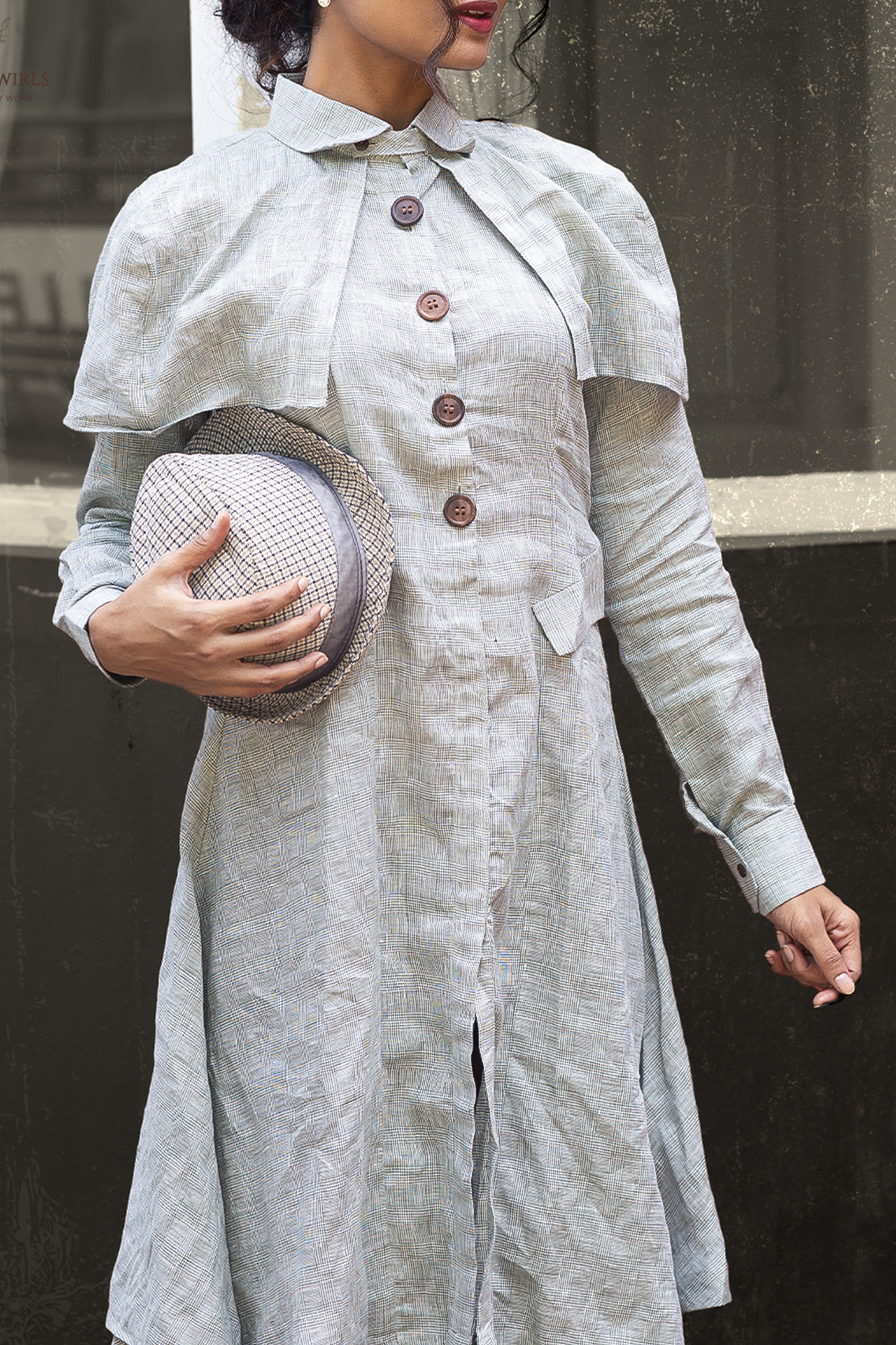 Checked dress –lady of the veranda