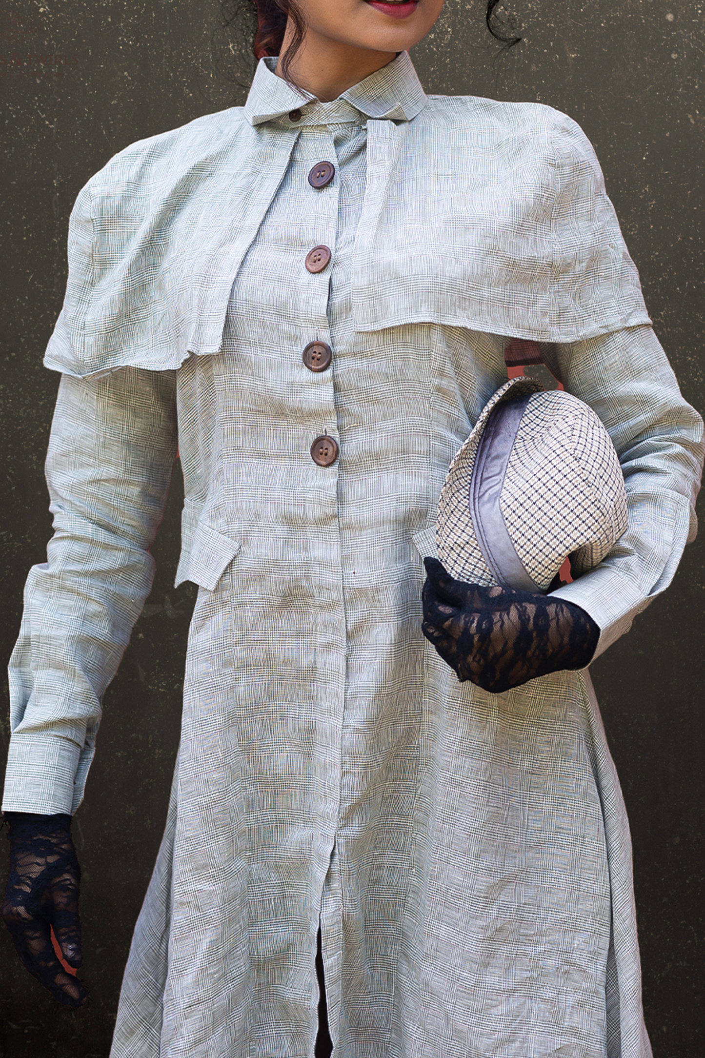 Checked dress –lady of the veranda