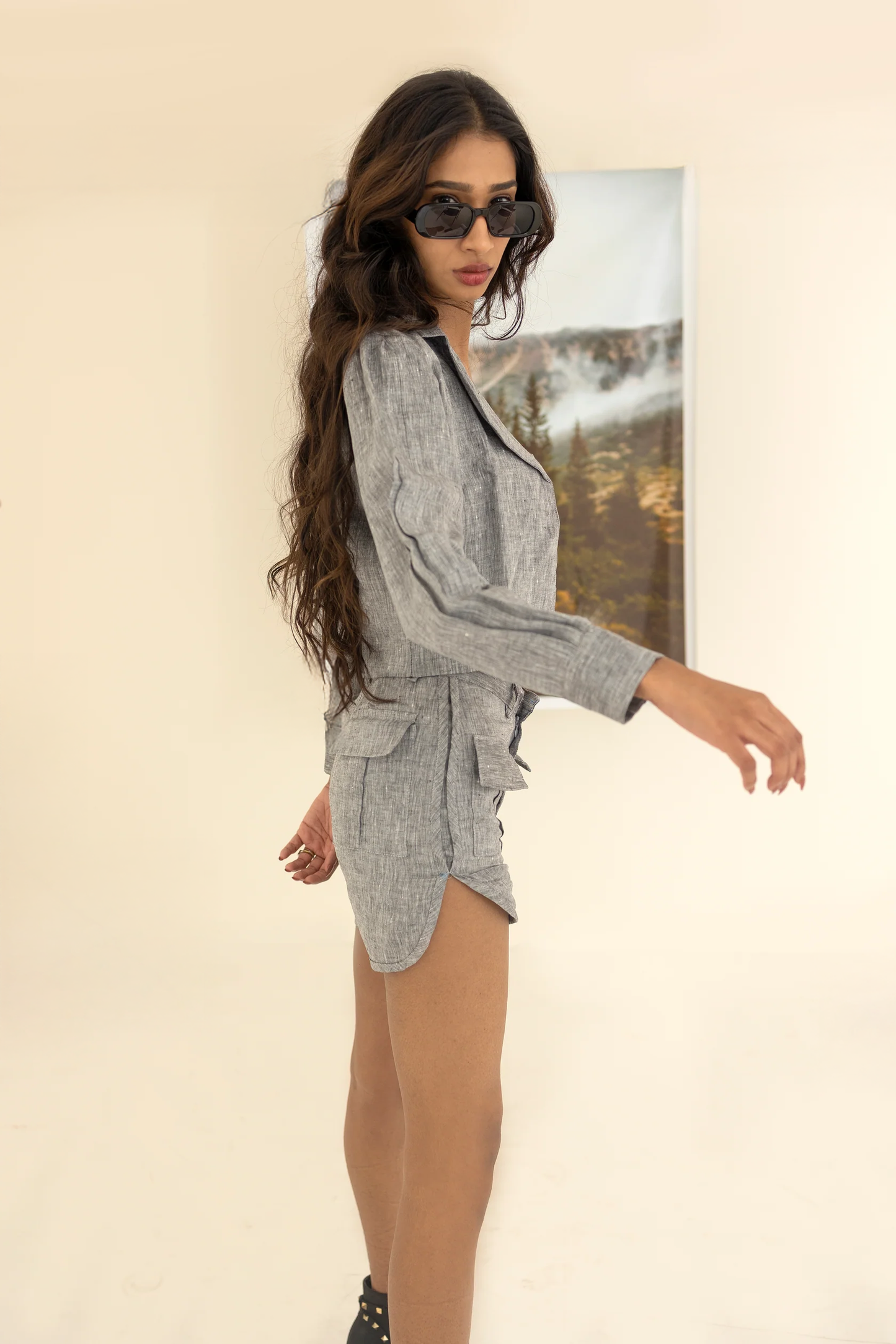 Grey Shorts and Top