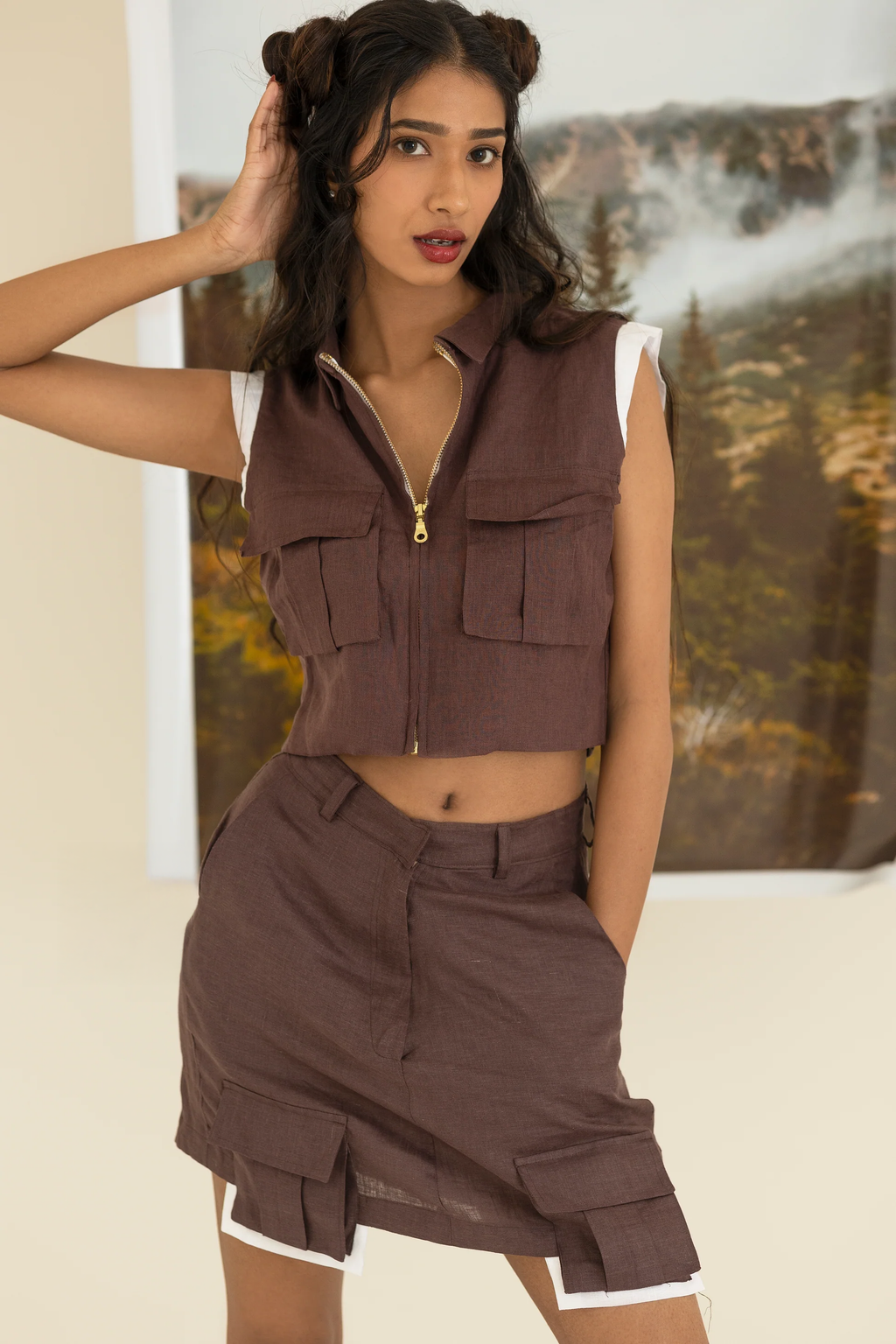 Brown Skirt and Top