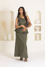 Green Peplum Top and Skirt