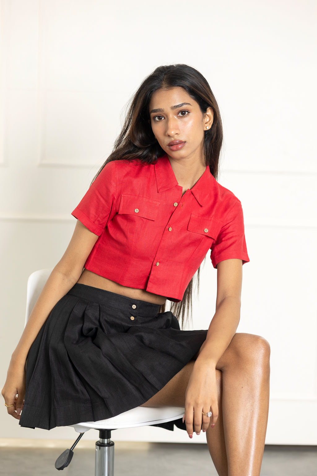 Black Skirt with Red Shirt