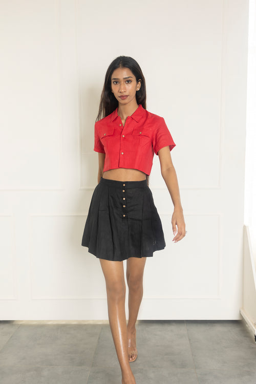 Black Skirt with Red Shirt hover