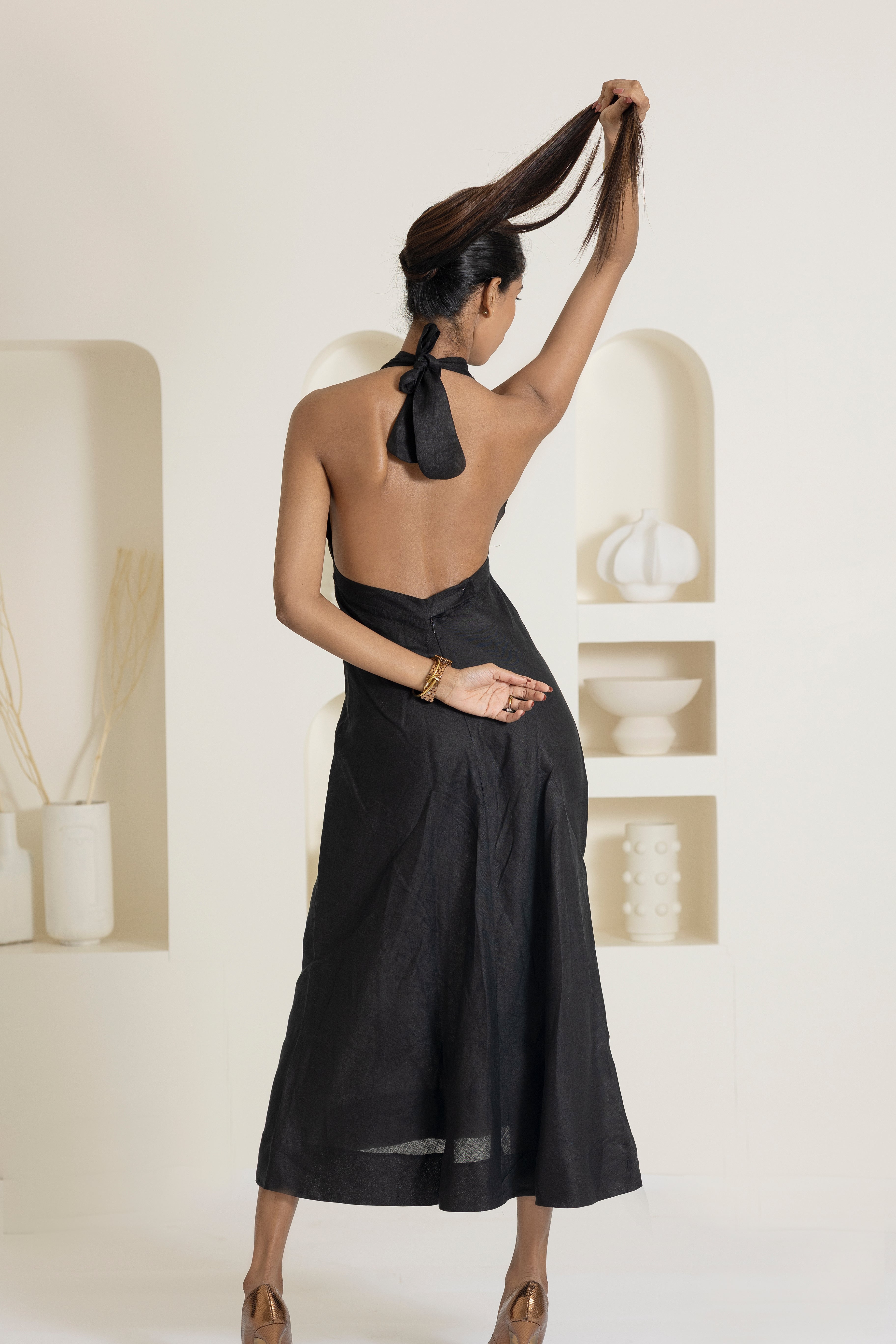 Deep V-Neck with Hand Embroidery