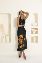 Deep V-Neck with Hand Embroidery
