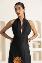 Deep V-Neck with Hand Embroidery