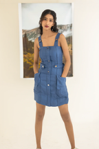 Blue Dress with Pockets