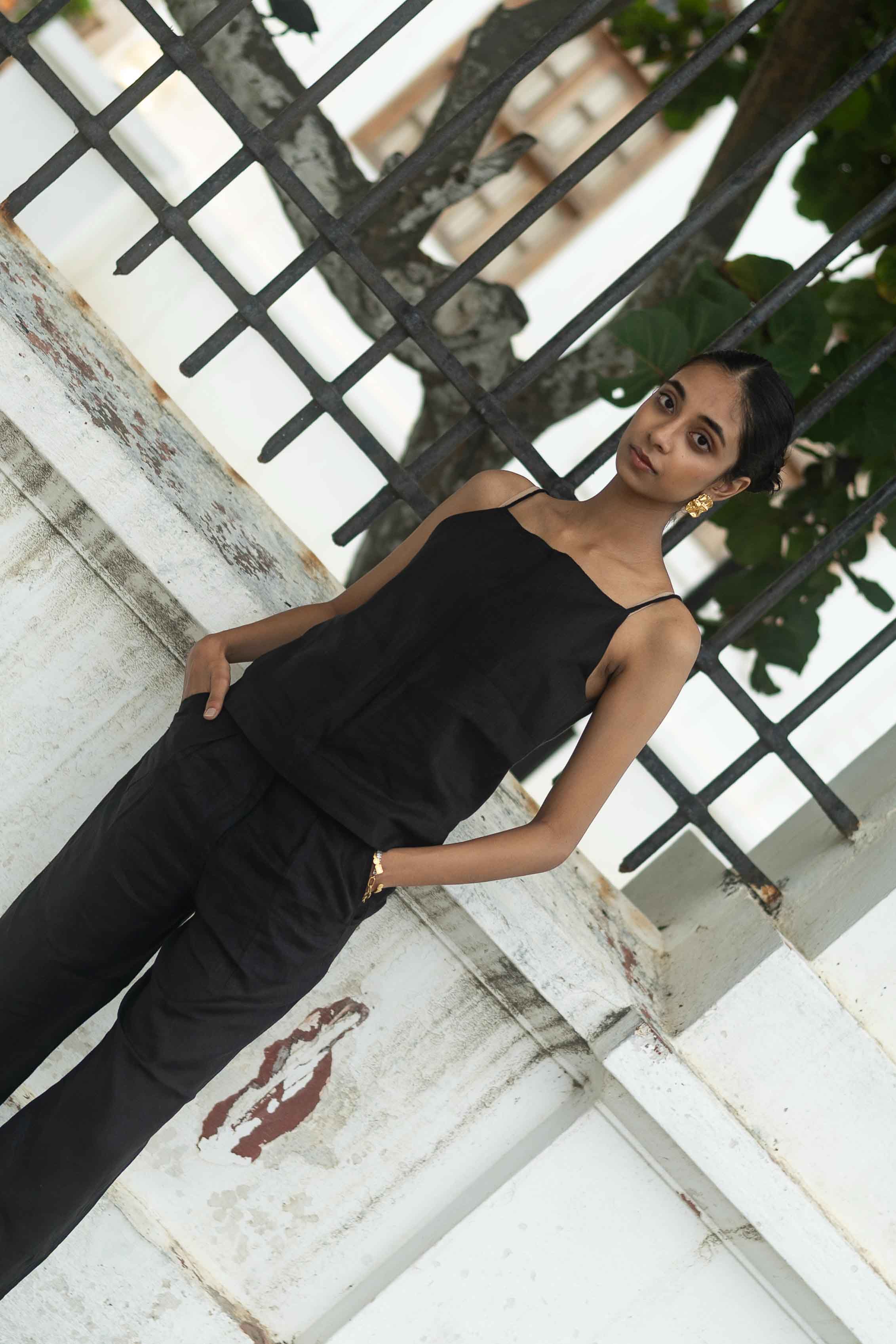 Black Camisole & Slim Trousers