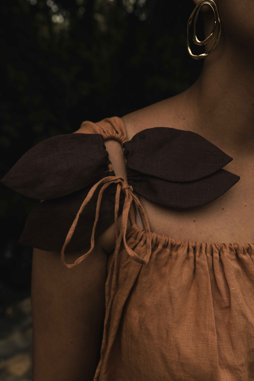 Earthy Ochre Linen Dress
