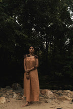 Earthy Ochre Linen Dress