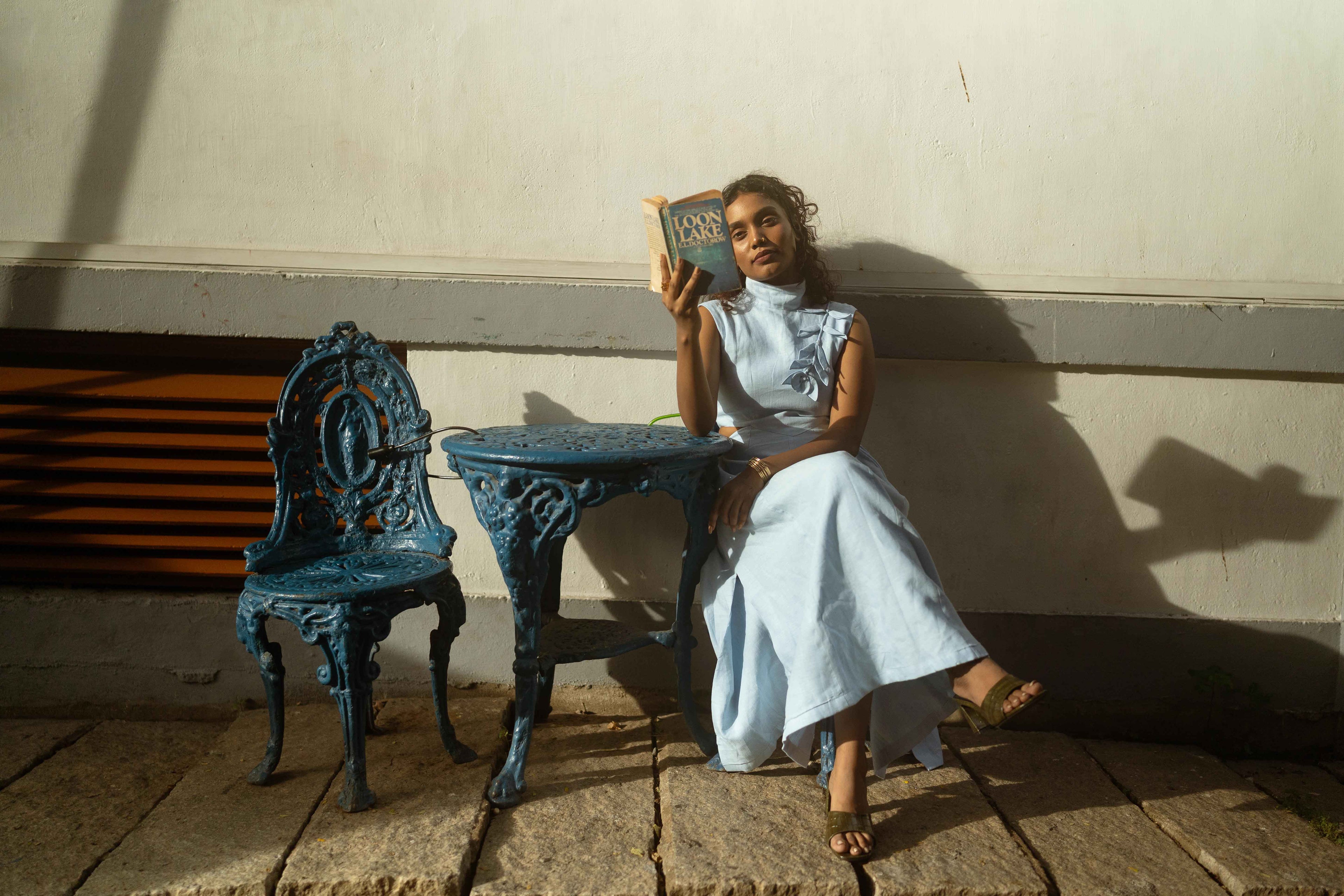 Powder blue maxi Linen