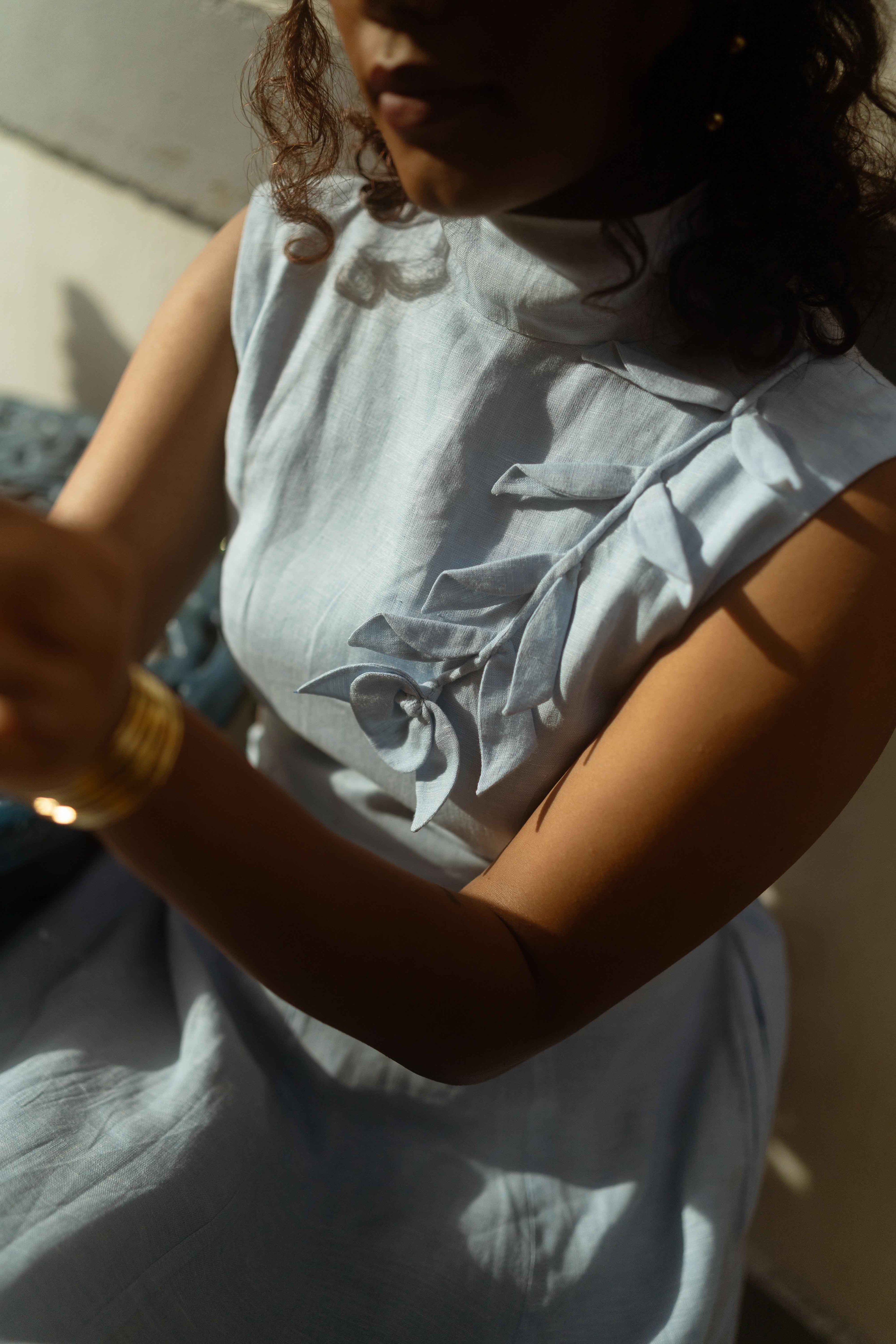 Powder blue maxi Linen