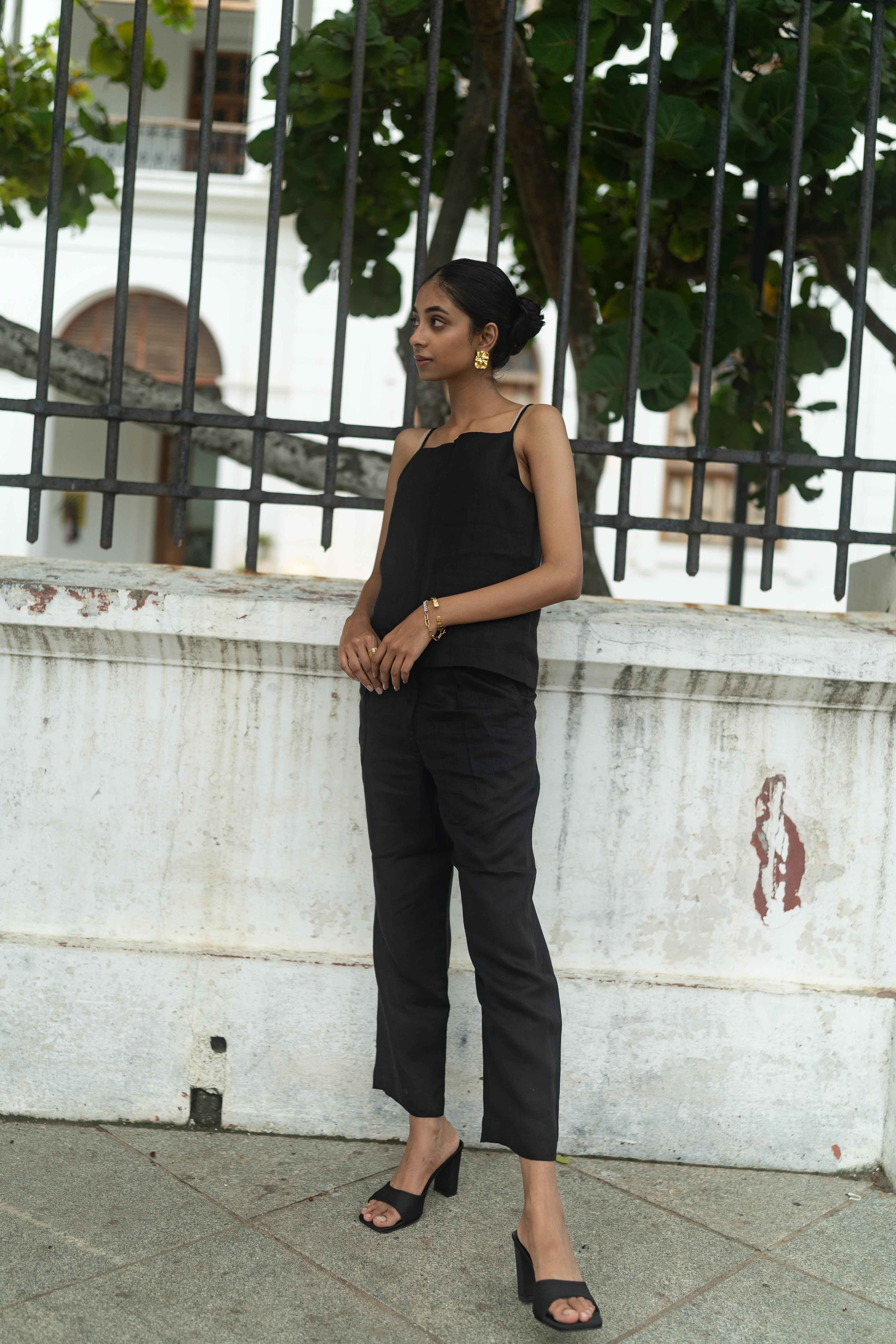 Black Camisole & Slim Trousers