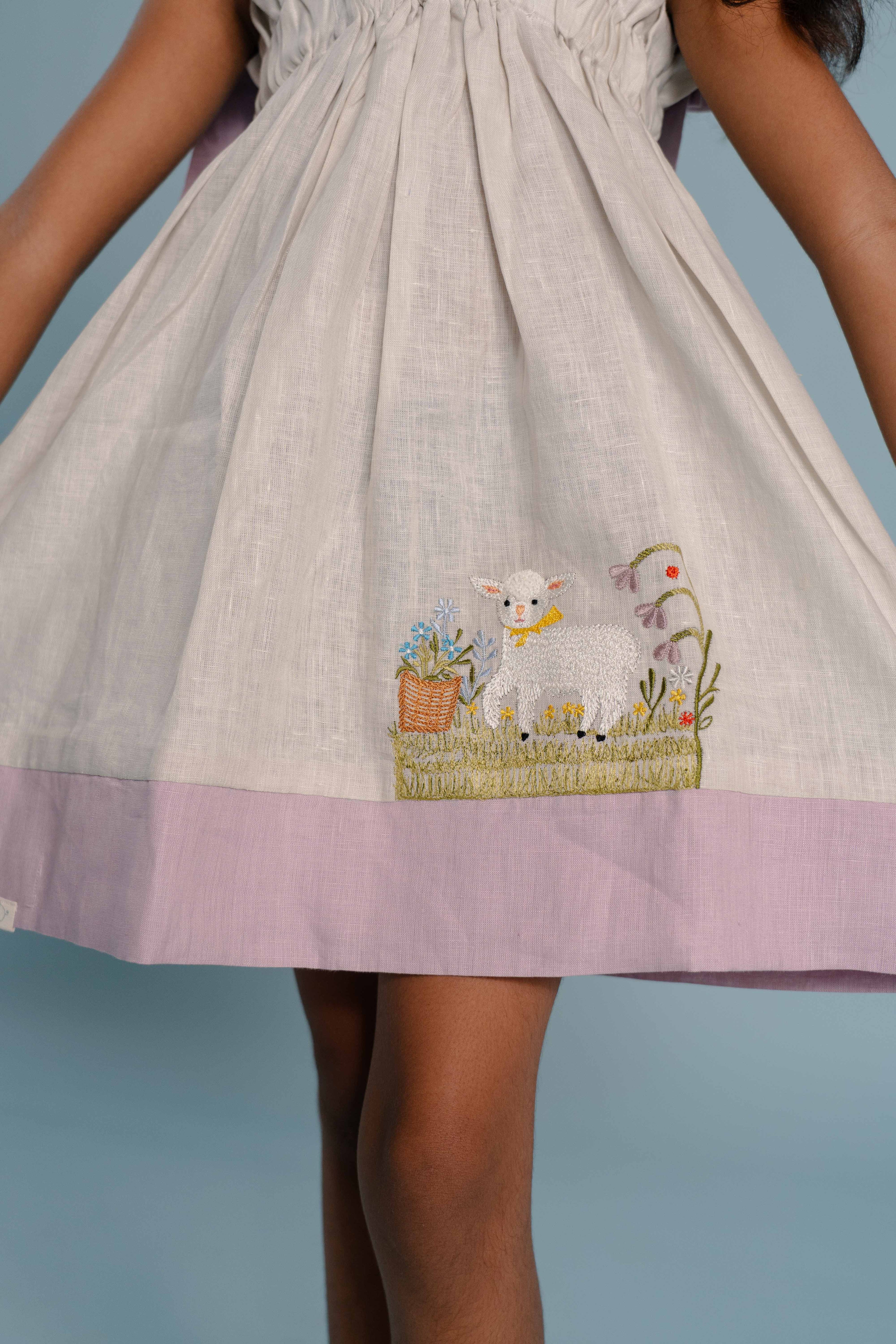 Milk Petal Linen Dress