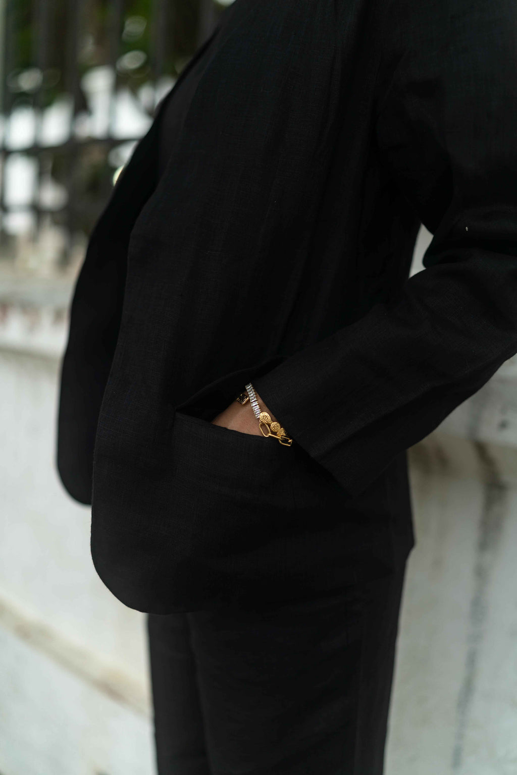 Black Jacket with Top and Pant