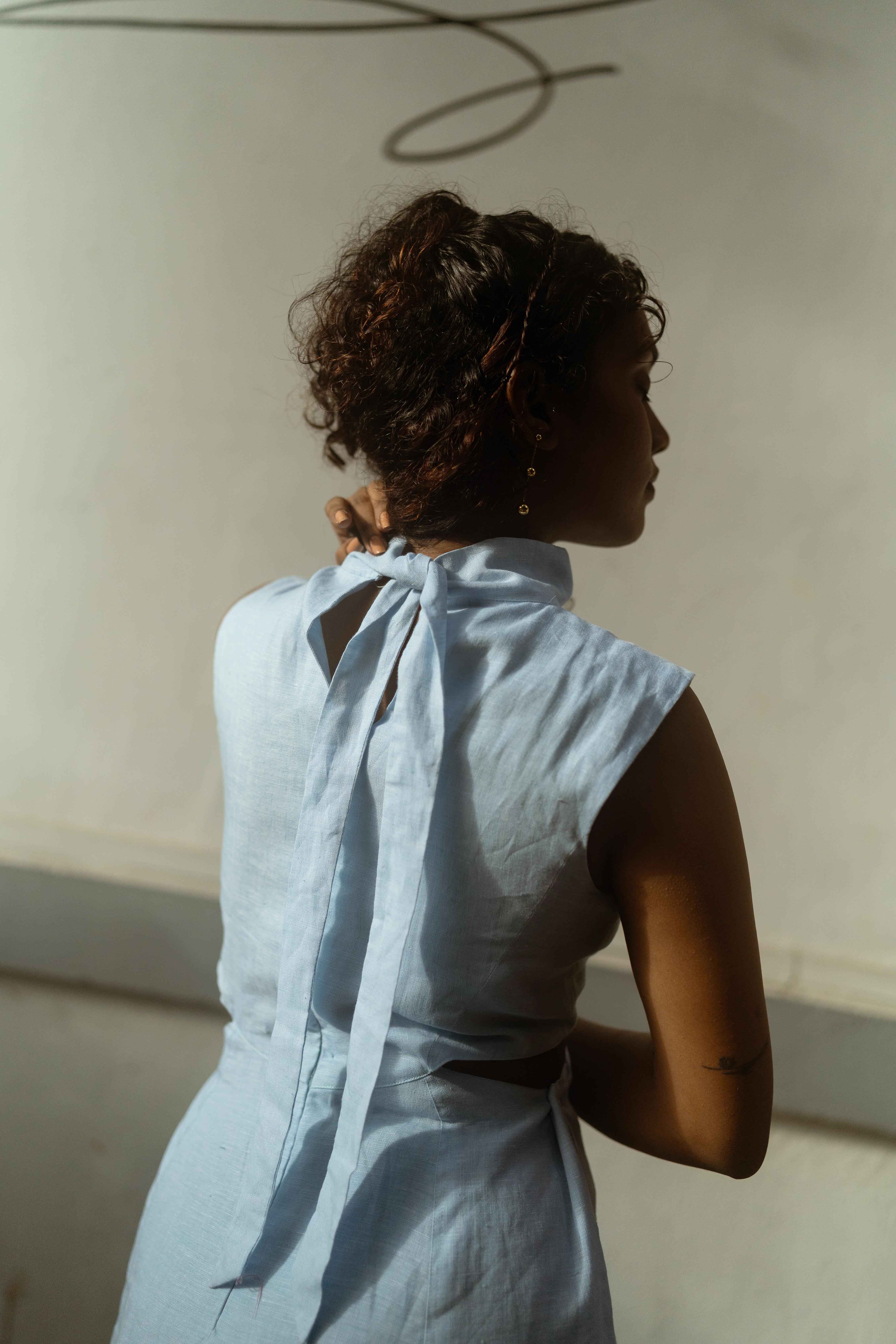 Powder blue maxi Linen