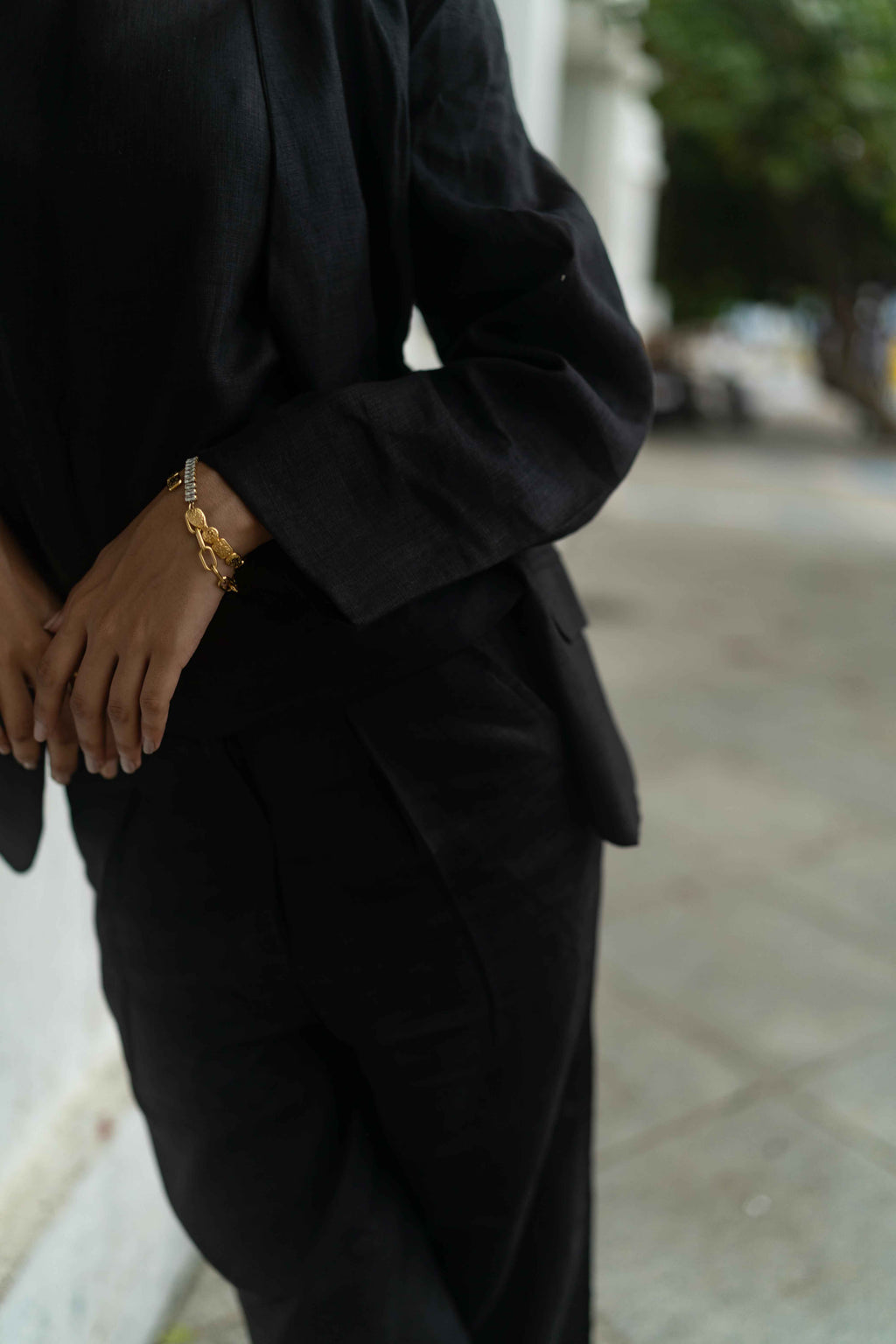 Black Jacket with Top and Pant