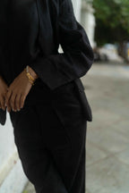 Black Jacket with Top and Pant