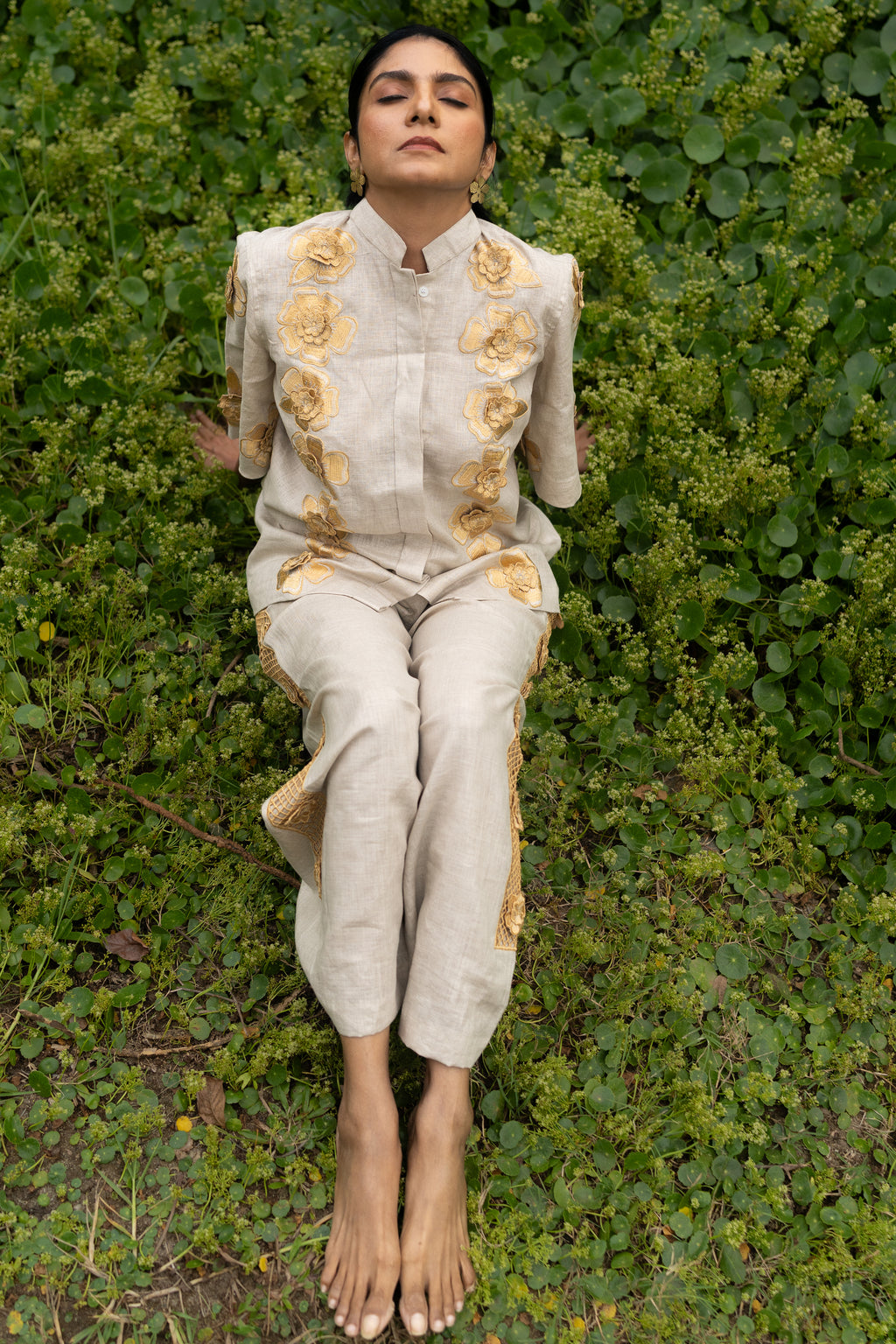 Golden-Yellow Floral set