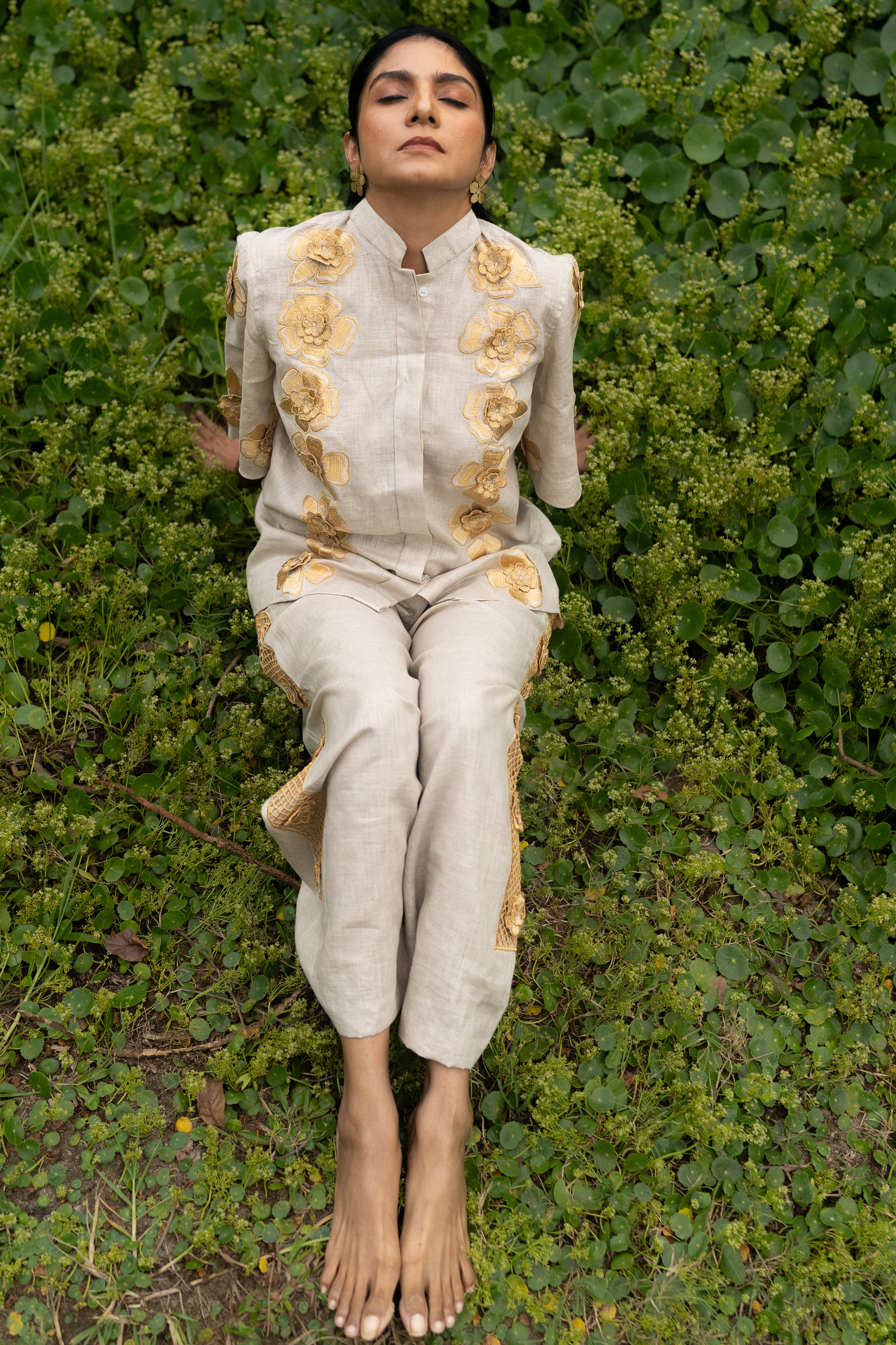 Golden-Yellow Floral set