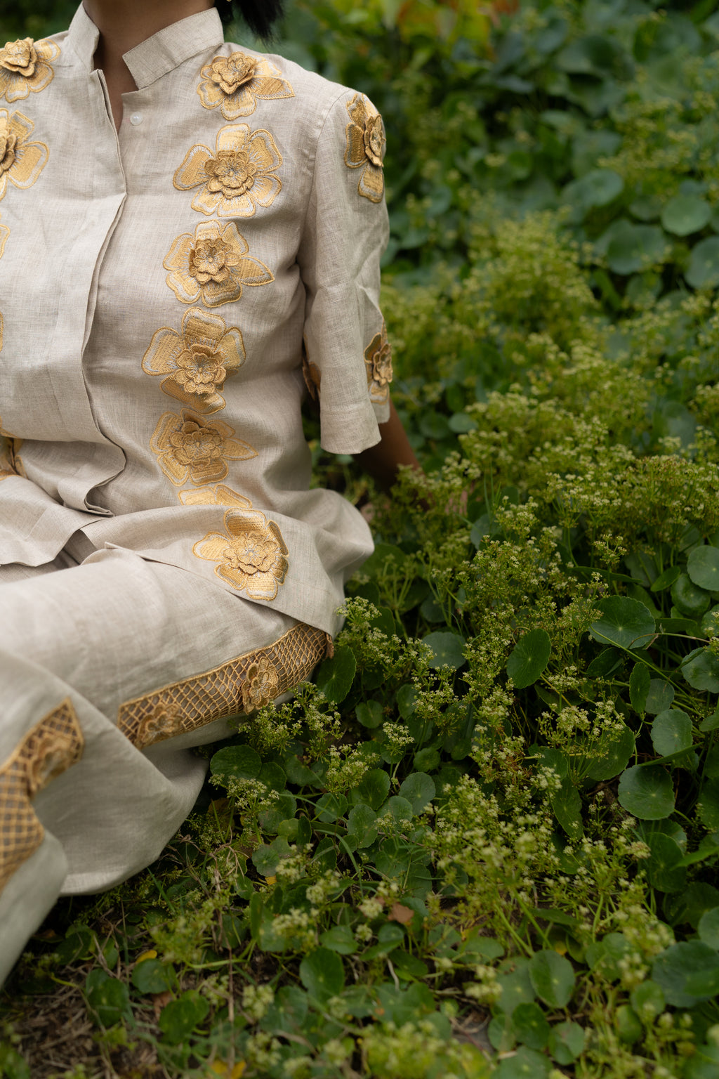 Golden-Yellow Floral set