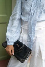 Light Blue Puff-Sleeve & White Culottes