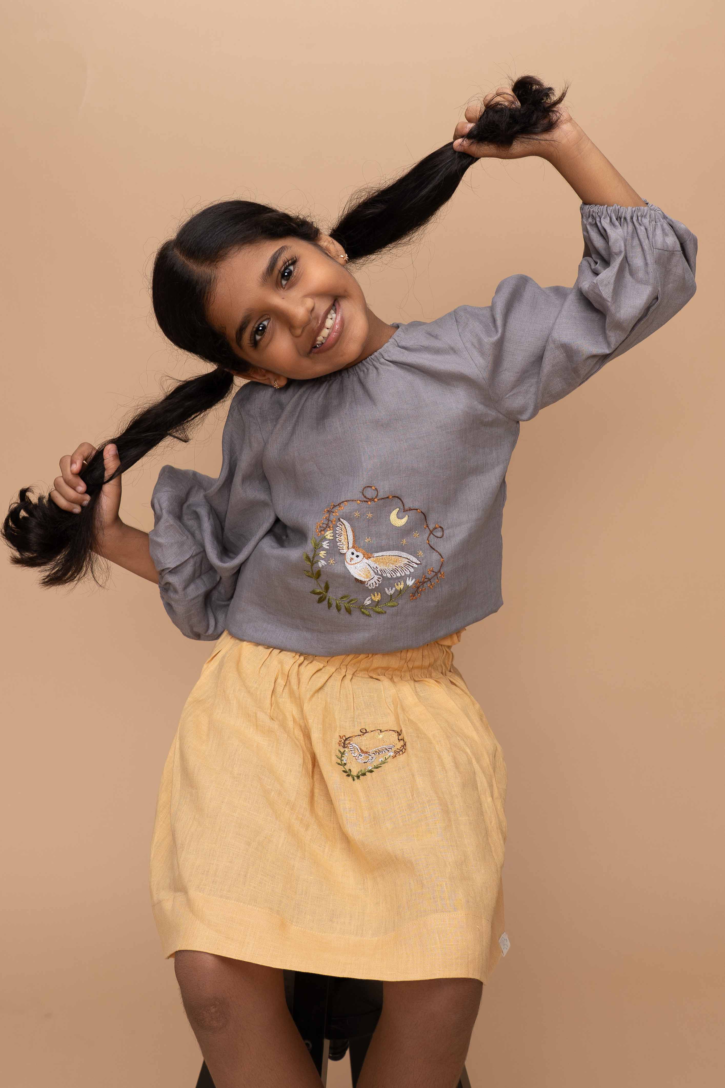 Sun Grain Linen Top & Skirt