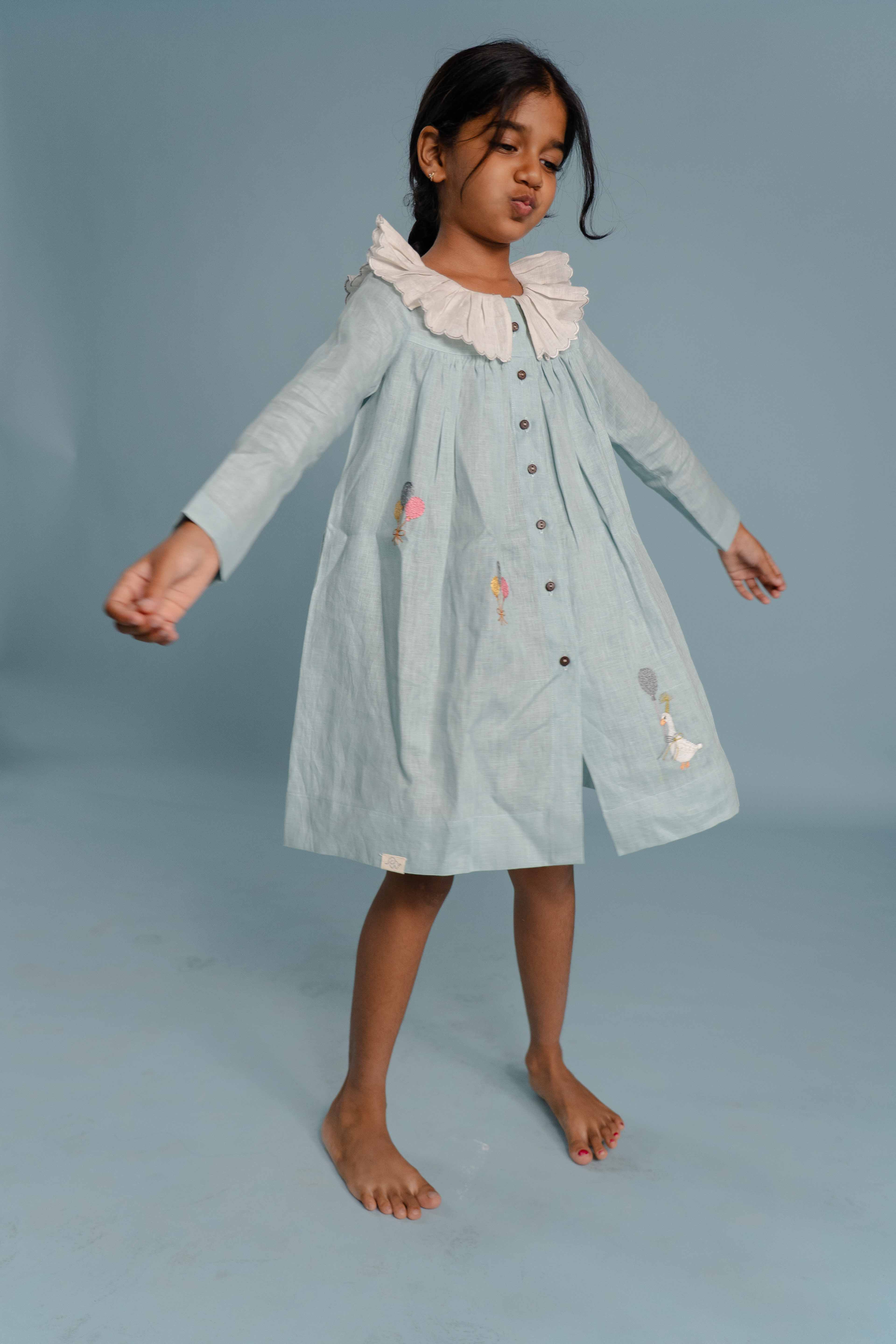 Blue Mist Linen Dress