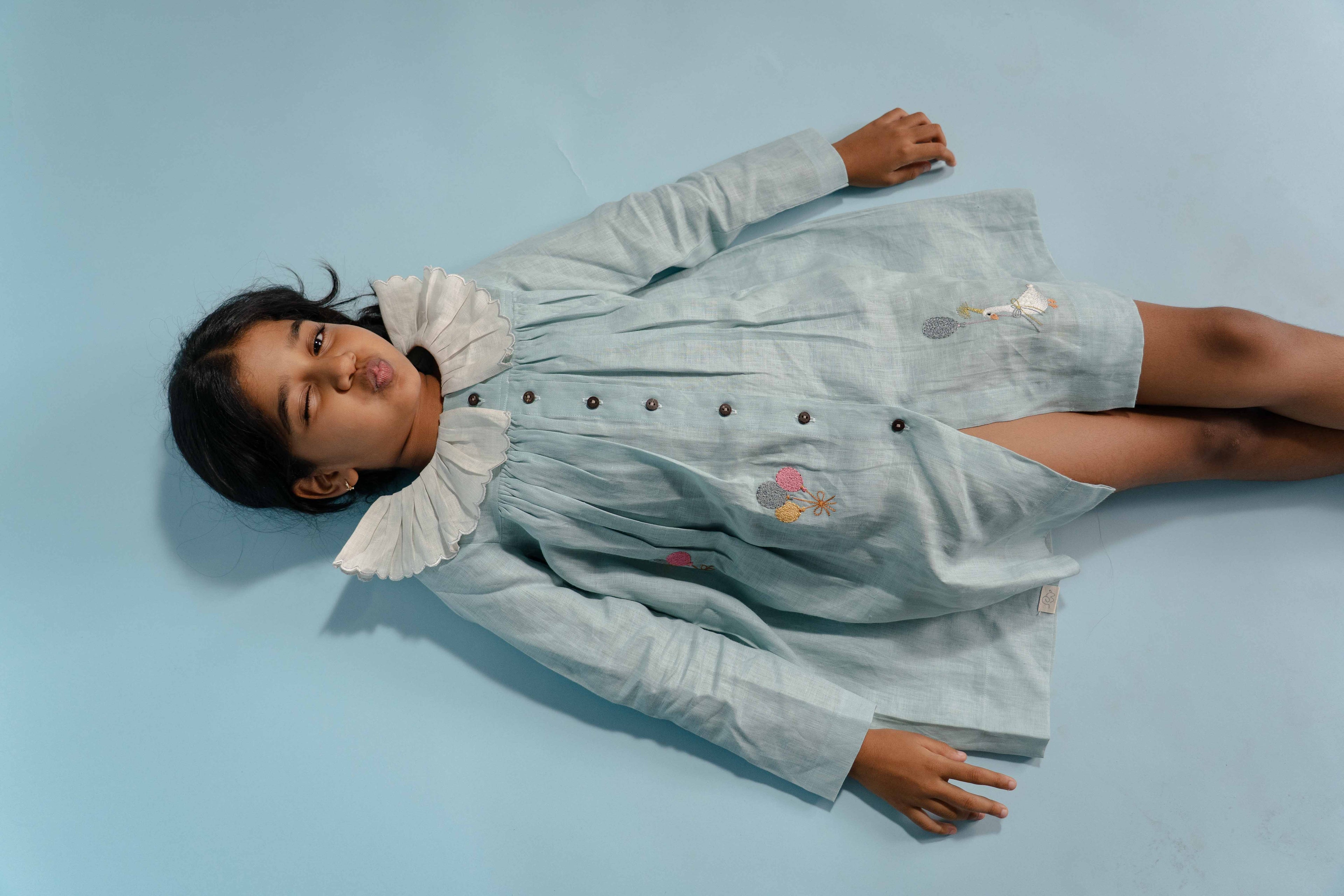 Blue Mist Linen Dress