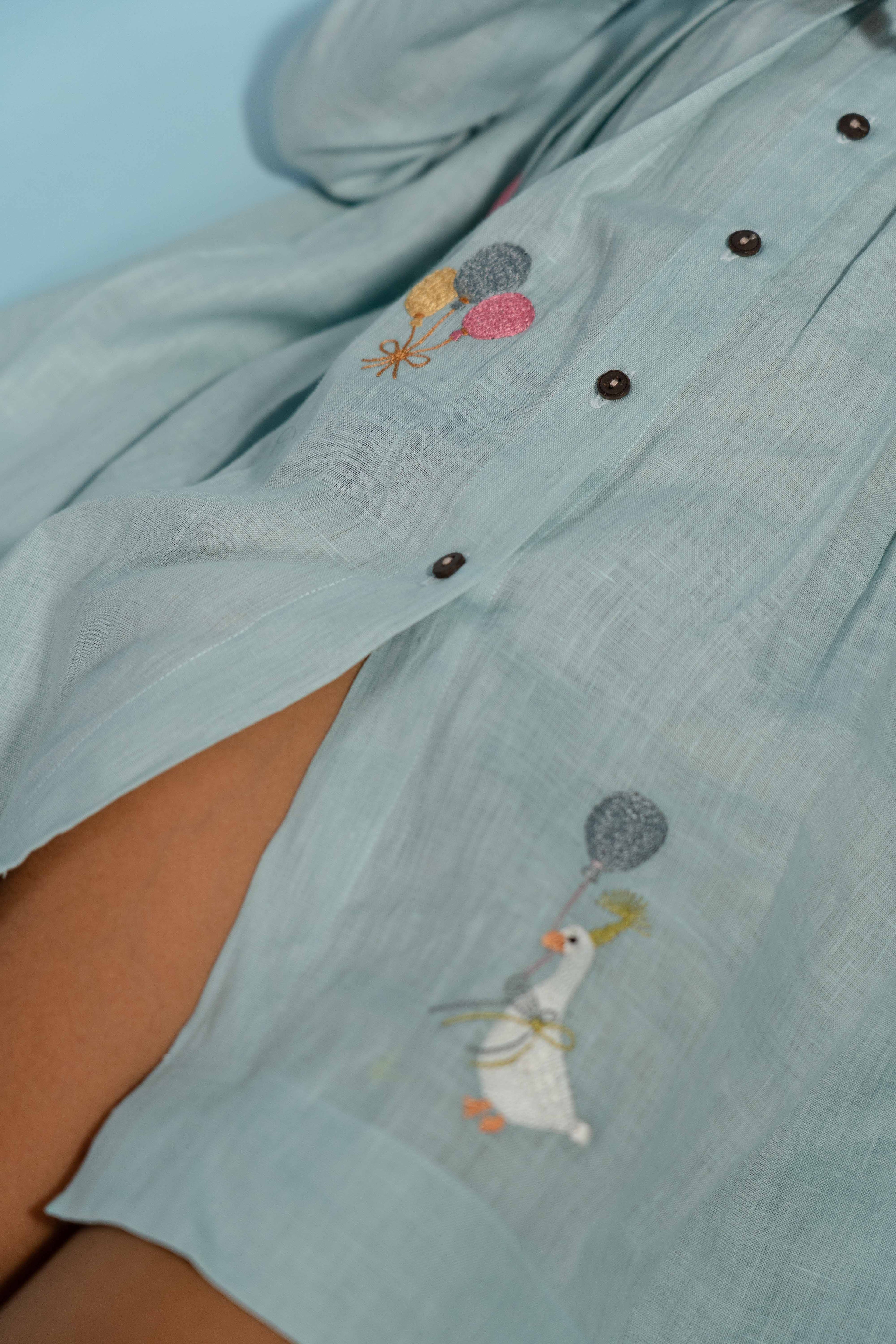 Blue Mist Linen Dress