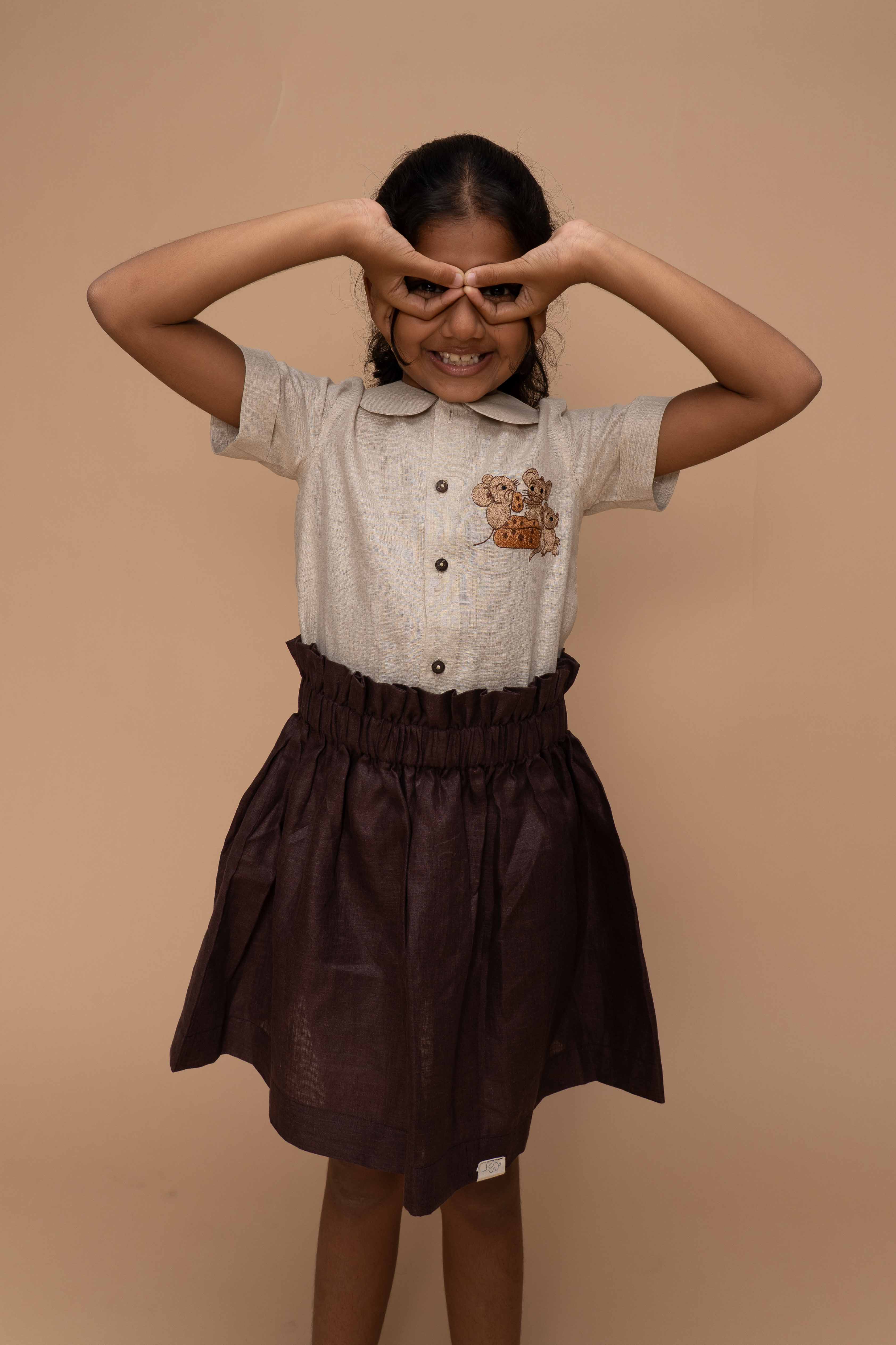 Cocoa Field Linen Skirt Set