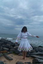White Embroidered Top and Skirt
