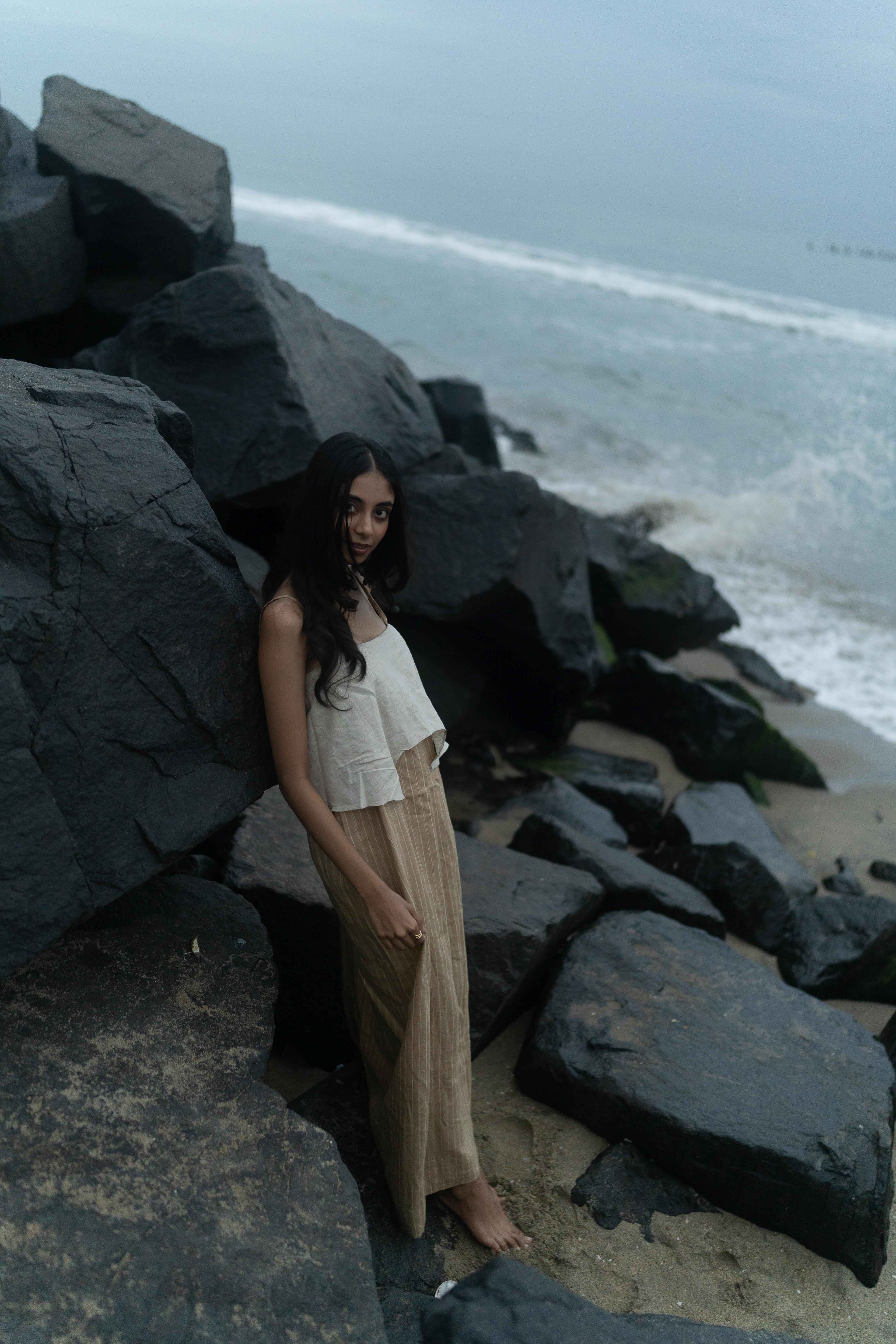 Two-Tone Linen Dress