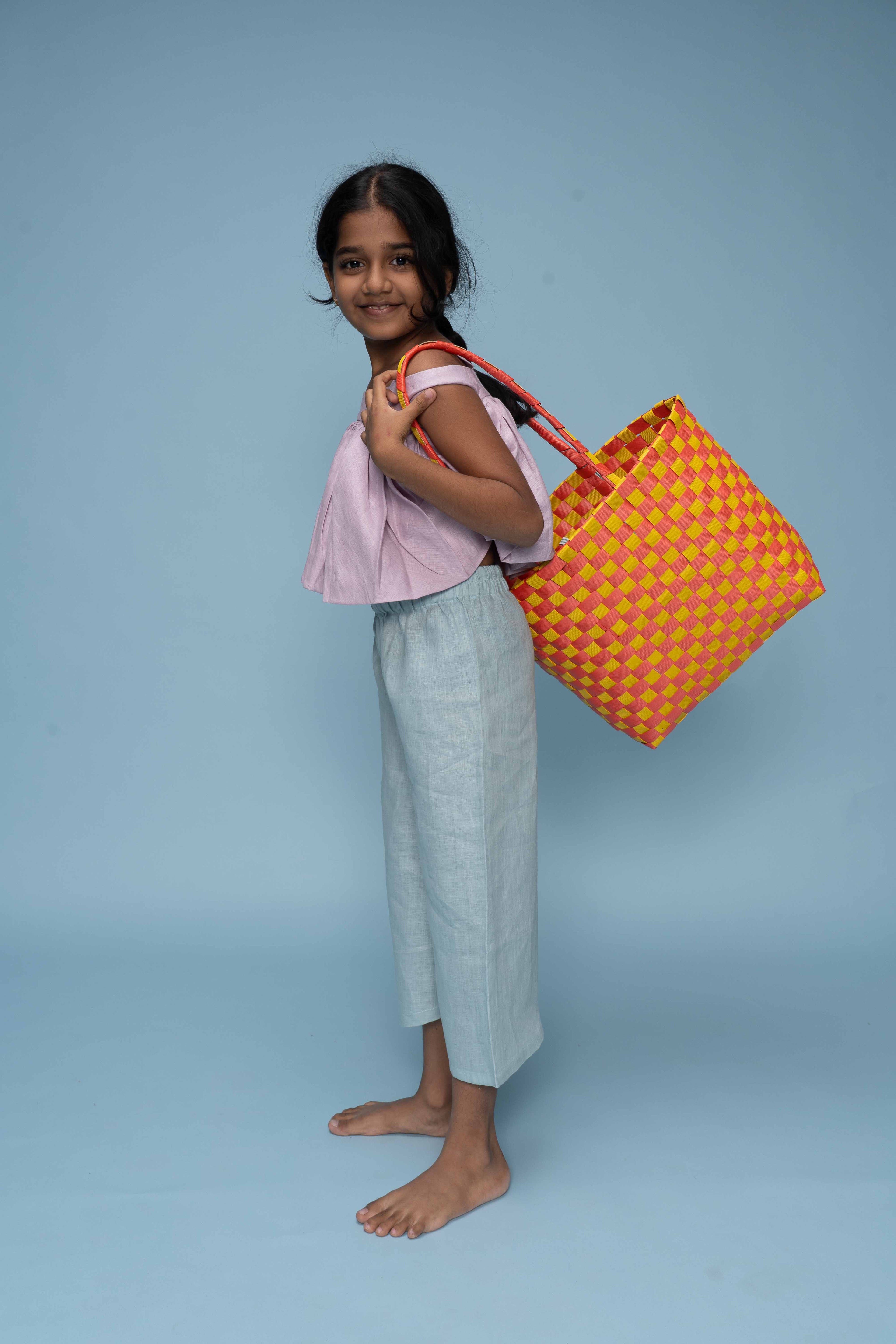 Pale Peach Linen Top Set