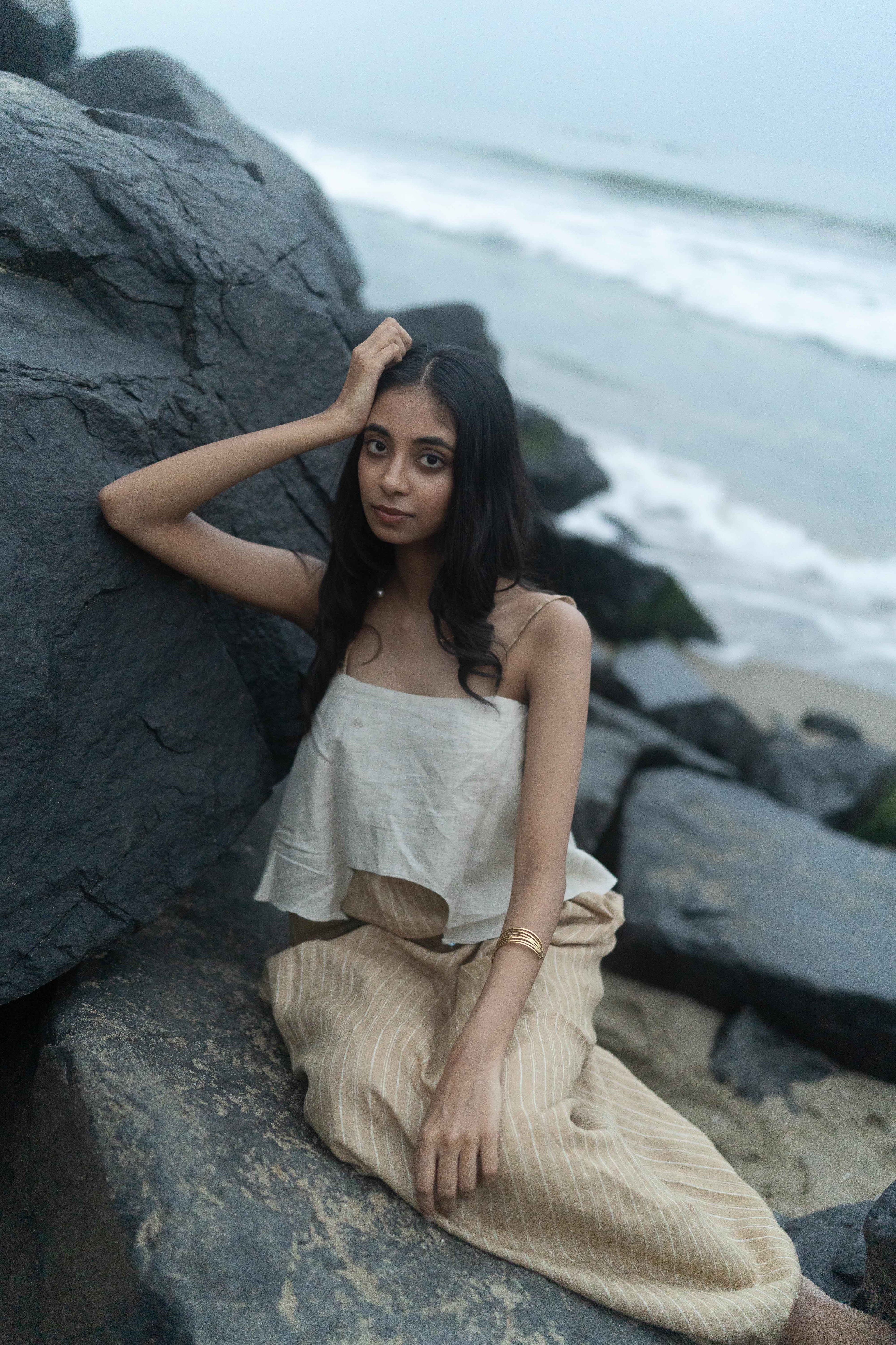 Two-Tone Linen Dress