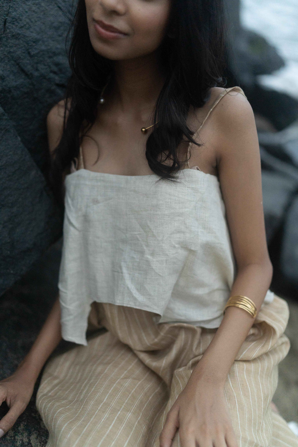 Two-Tone Linen Dress