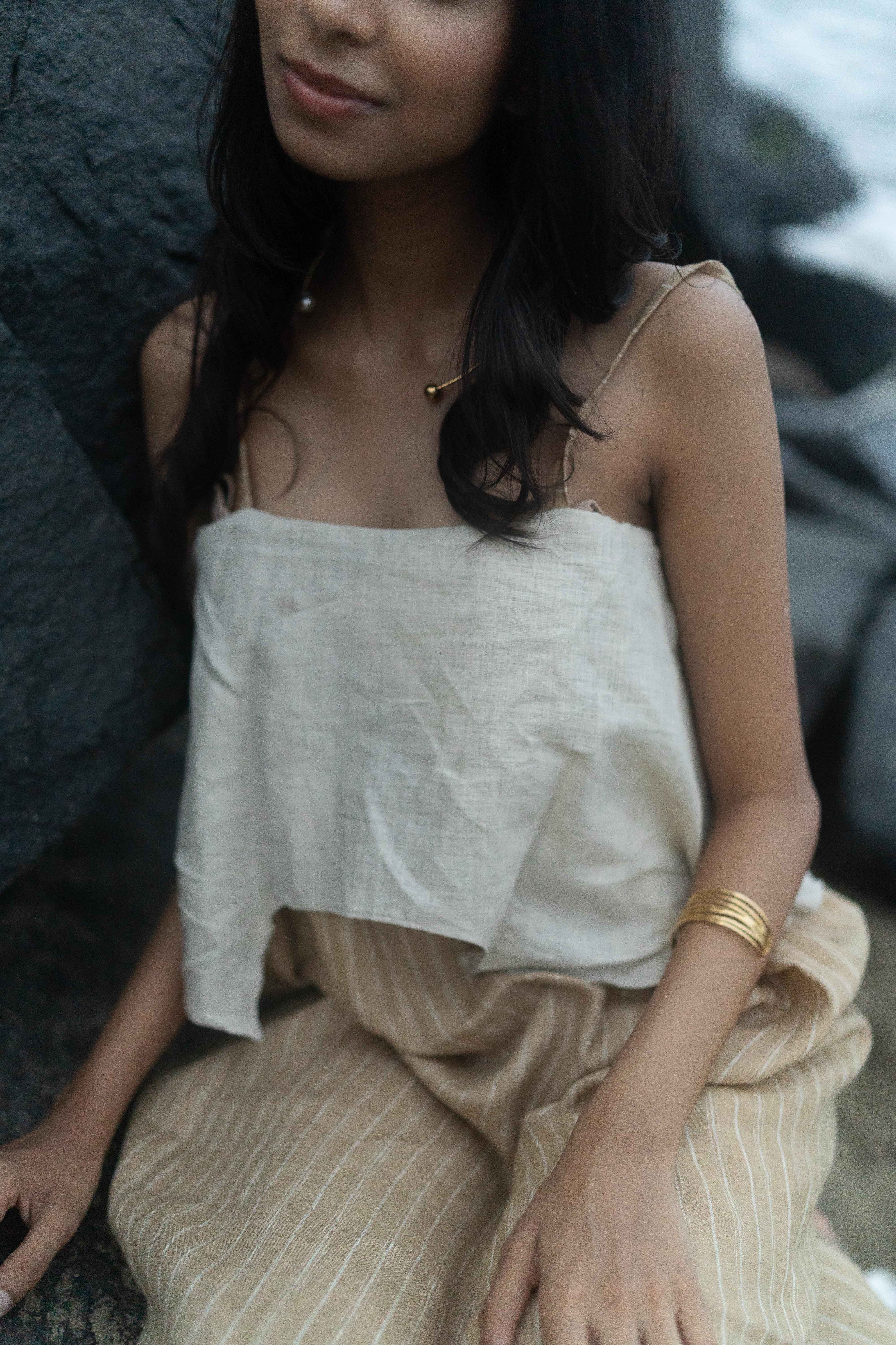 Two-Tone Linen Dress