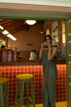 Peplum-Style Top with Relaxed-Fit Trousers