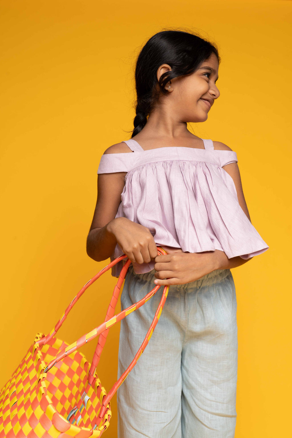 Pale Peach Linen Top Set