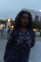 Dark Blue Embroidered Set