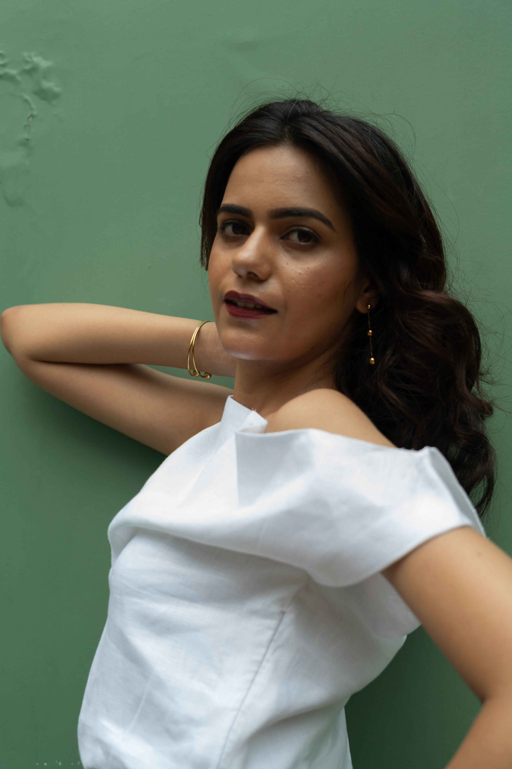 Brown Linen Skirt set