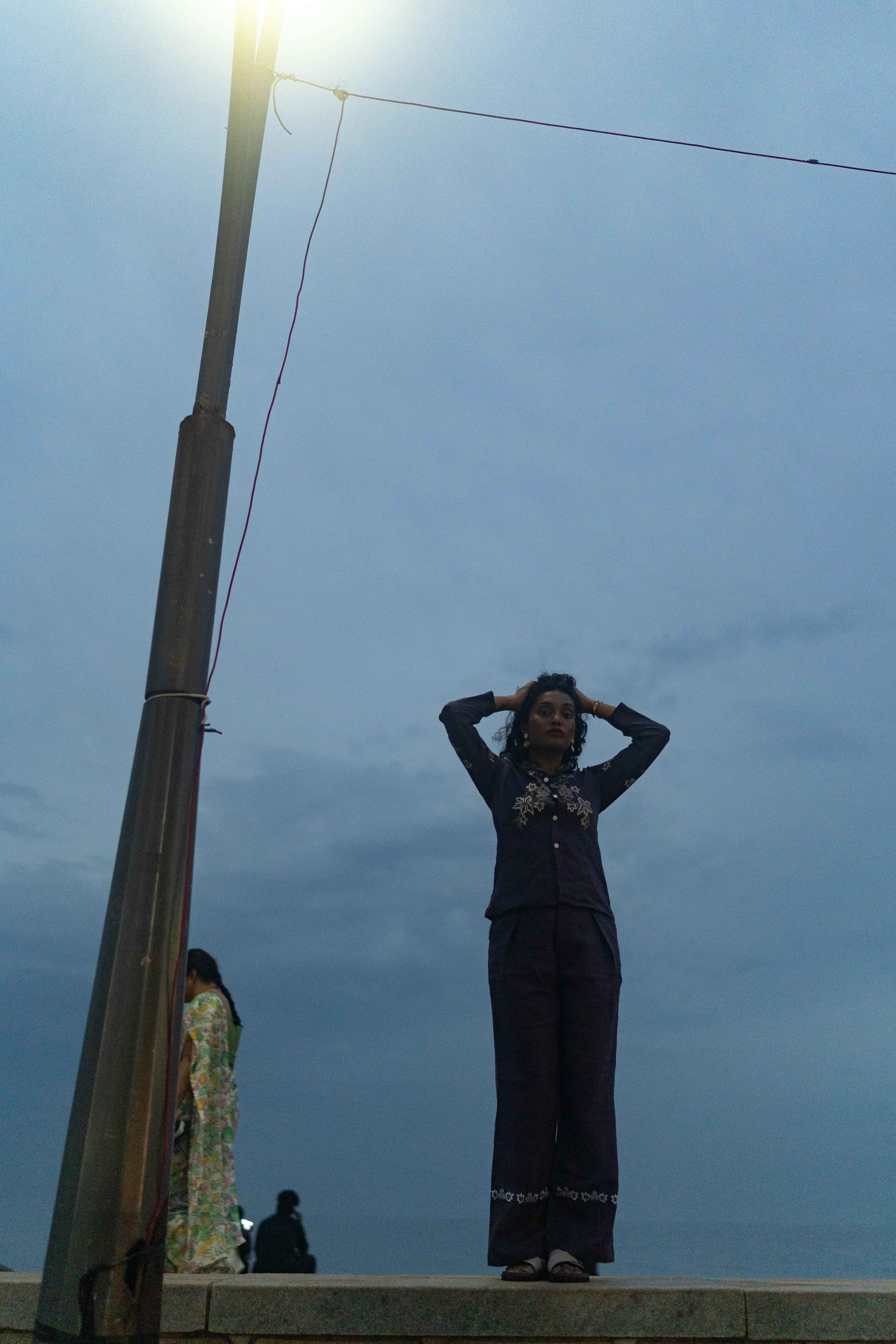 Dark Blue Embroidered Set