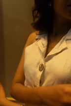 White Halter Neck Top and Straight Pant