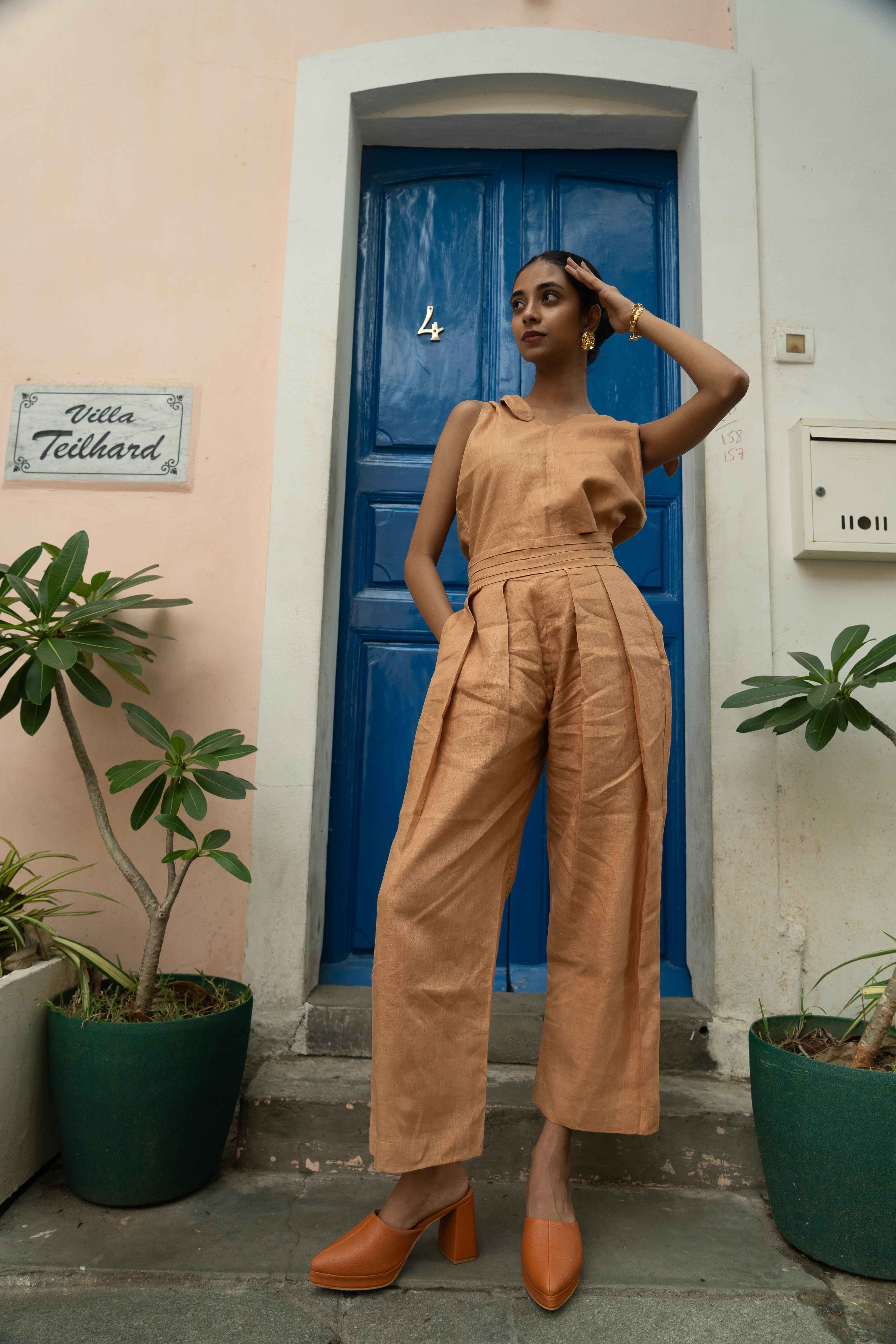 warm terracotta linen