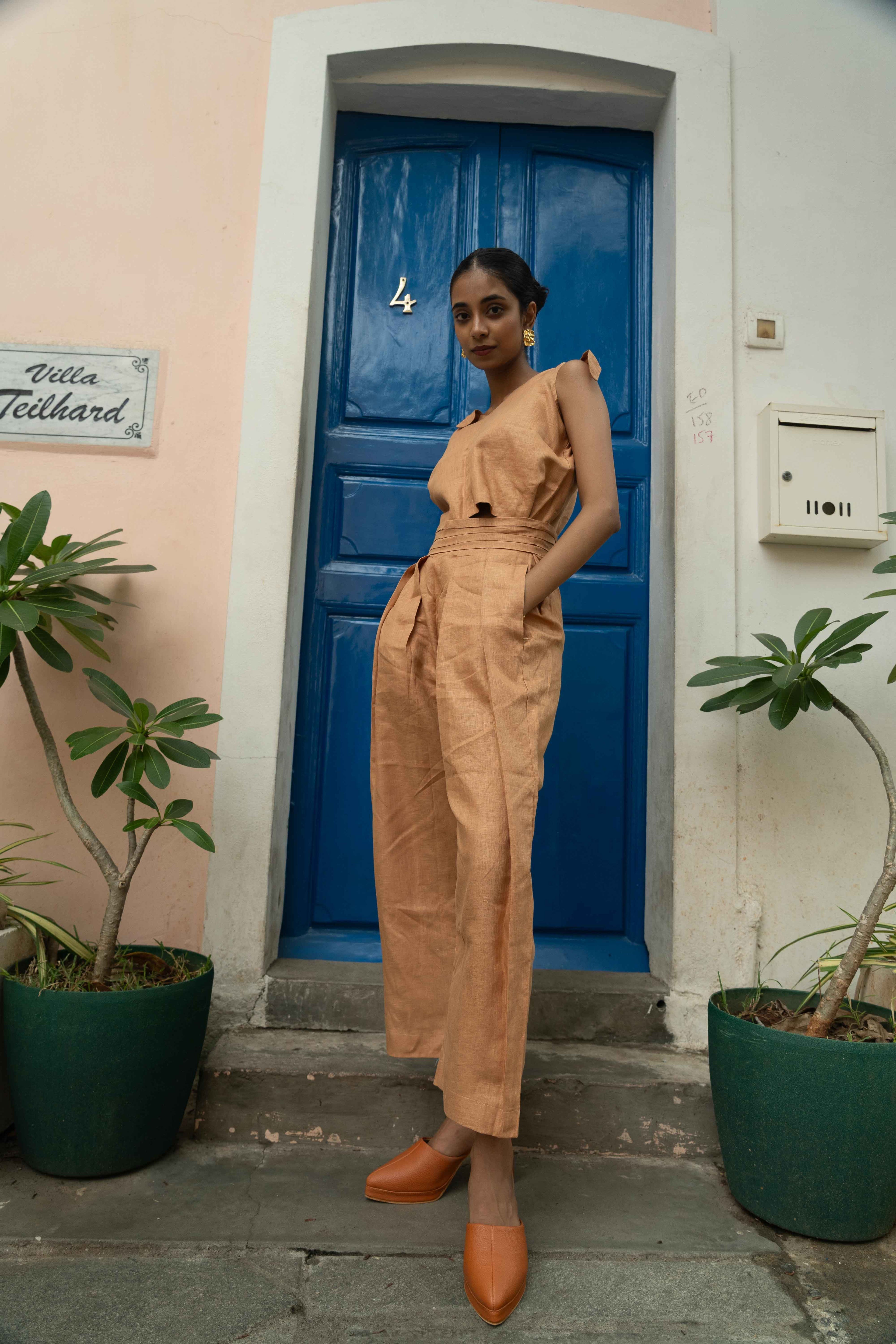 warm terracotta linen