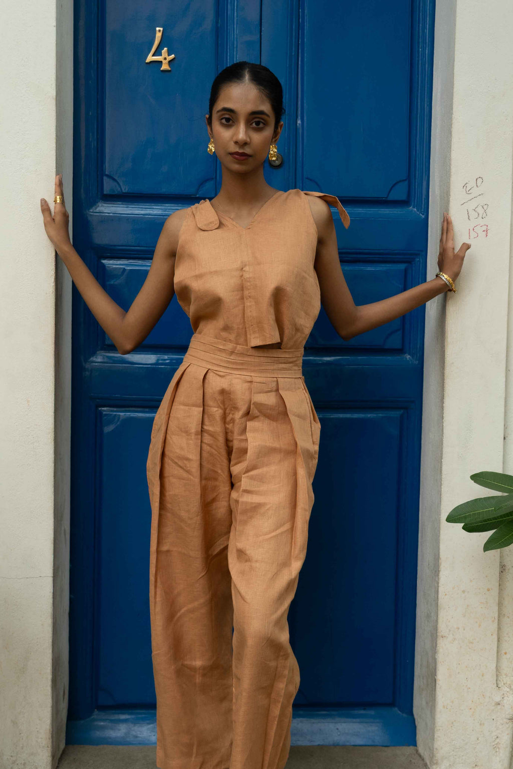 warm terracotta linen