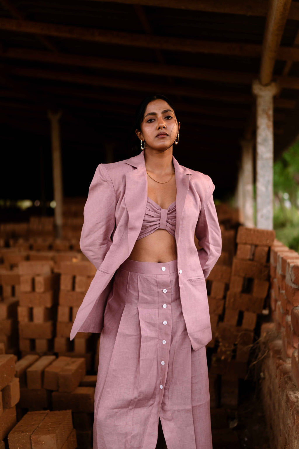 Blush pink linen