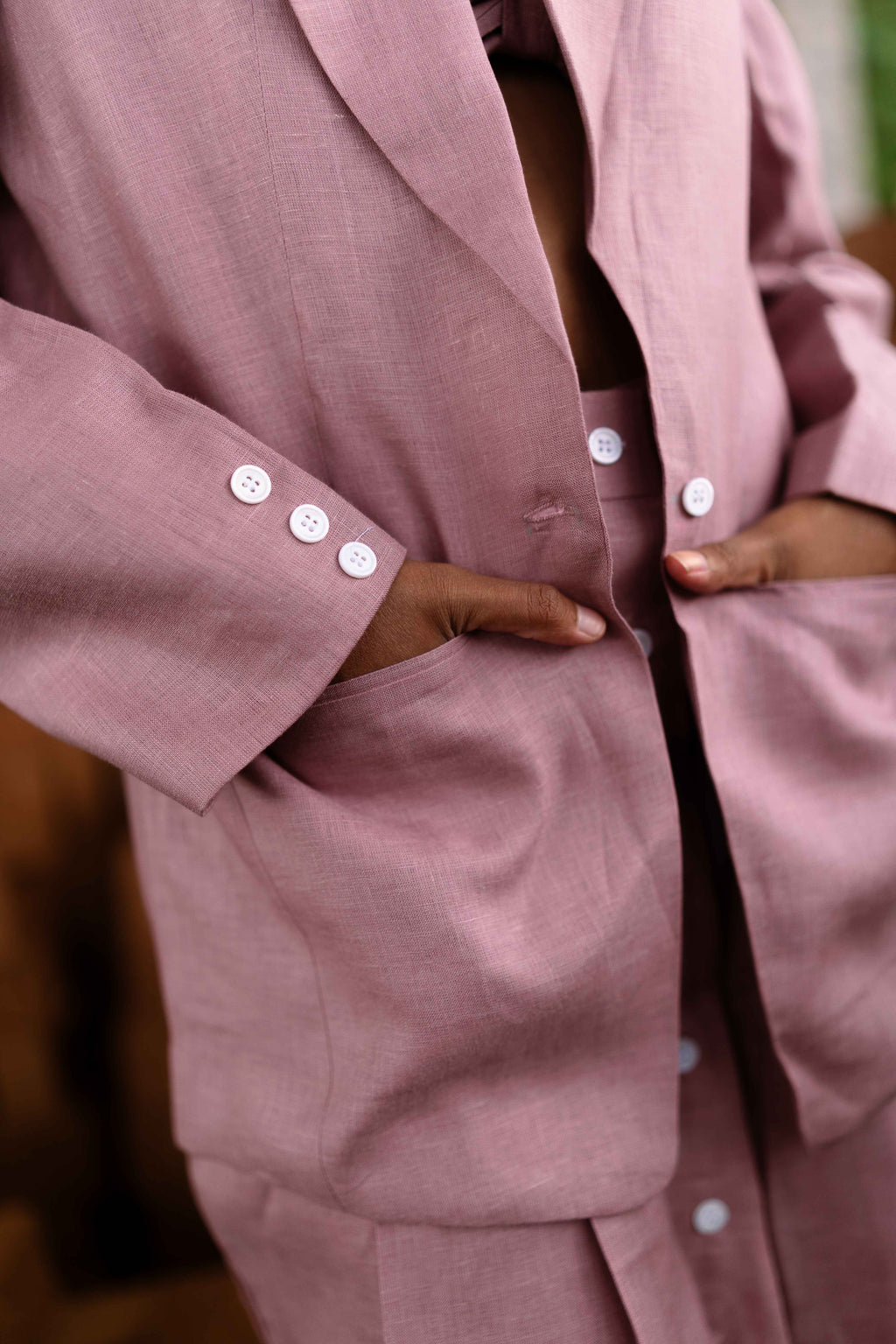 Blush pink linen