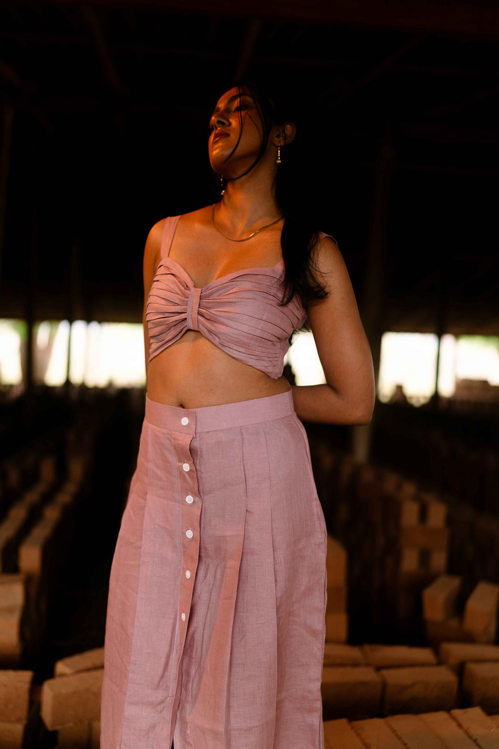 Blush pink linen