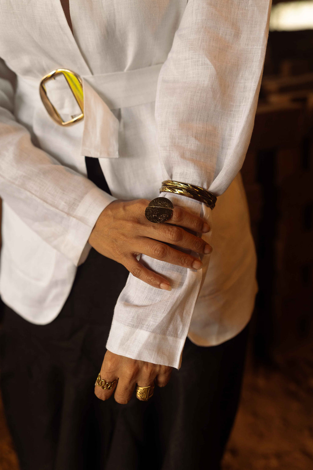 Crisp white linen